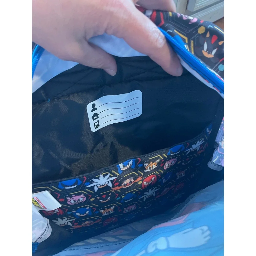 Sonic the Hedgehog 4 Piece Backpack Set Lunch Tote Headphones Blue 17 Inch